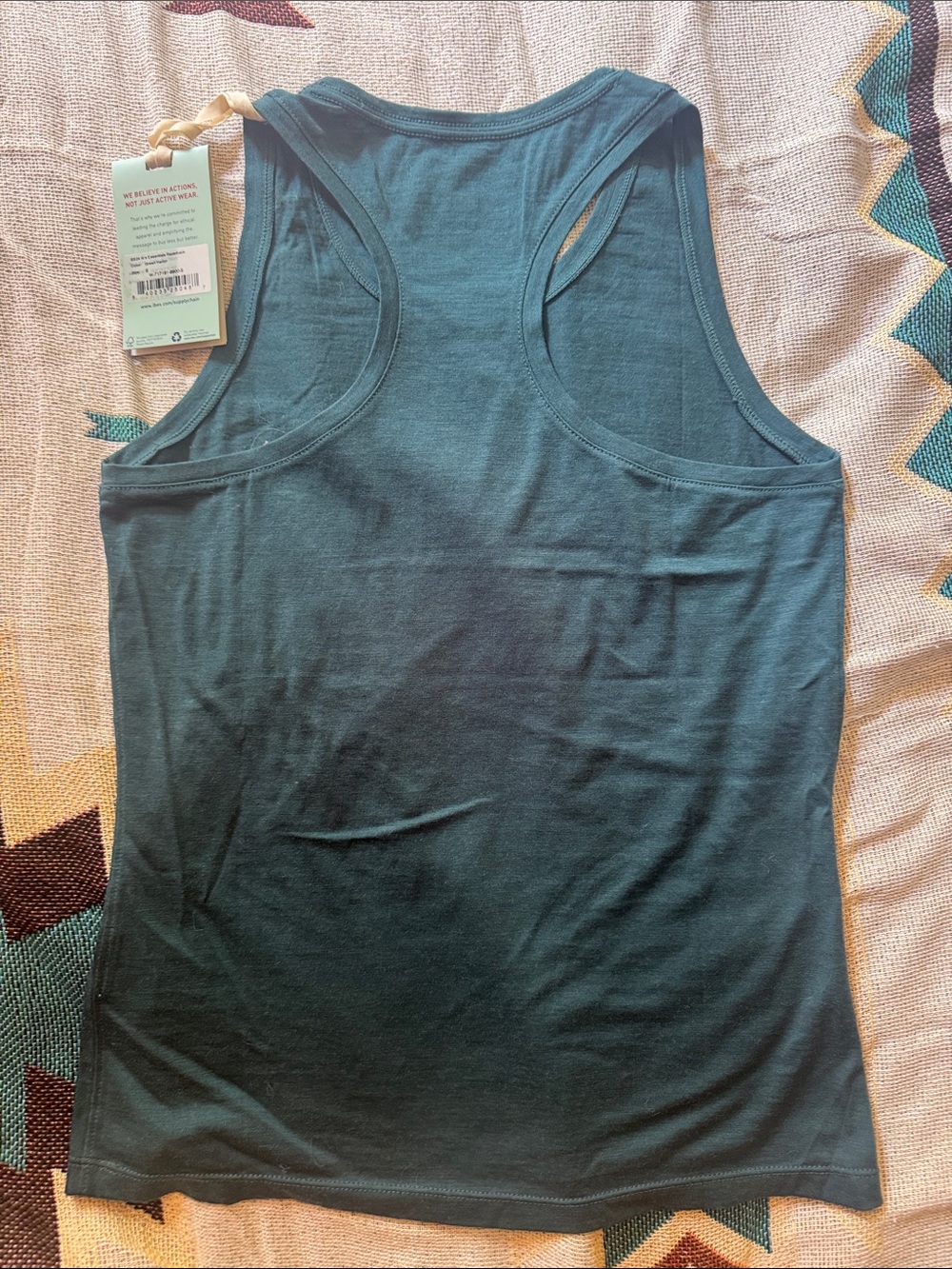 Ibex racerback tank top merino wool green heron teal turquoise women’s S NEW NWT - Picture 5 of 7